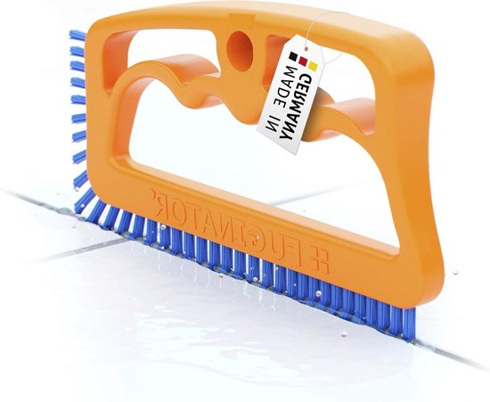 Voegenborstel - Tegelreiniger - Voegen Schoonmaken - Ergonomische Handgreep - 16 x 2 x 8 cm - Oranje Blauw