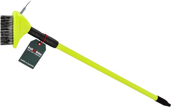 Voegenborstel Telescoopsteel - Onkruidborstel Staal - Terrassen Reinigen - Verstelbare Steel - 80-140 cm - Groen Zwart van Merkloos	
