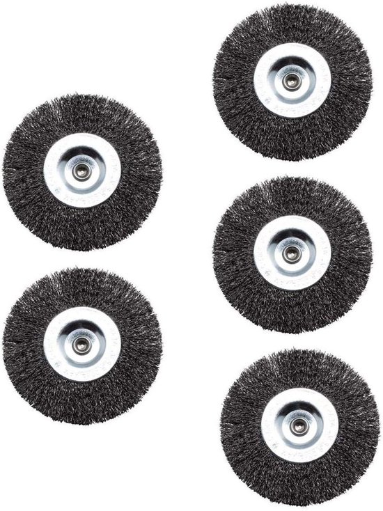 Voegenborstels - Metaal borstelset - Onkruid verwijderen - Ronde metalen borstels - 5 stuks - Metaal