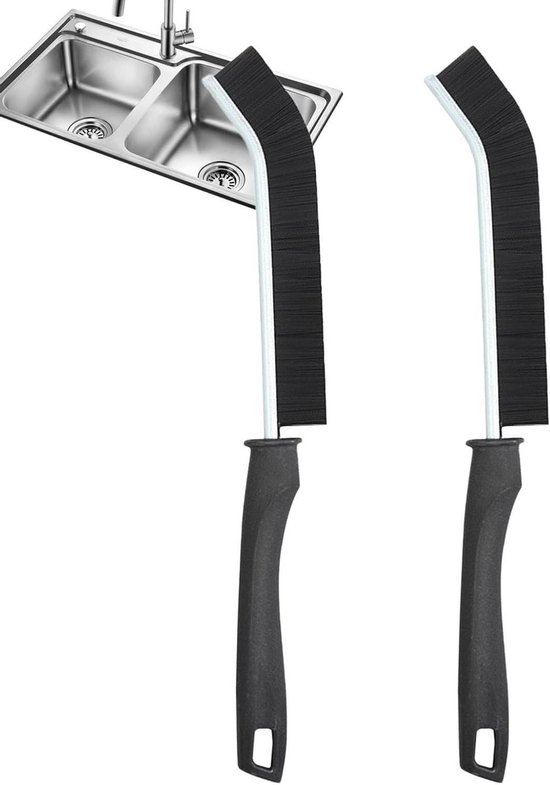 Voegenborstels - Reinigingsborstels - Kieren Reinigen - Ergonomisch Handvat - 23 cm Lengte - Zwart