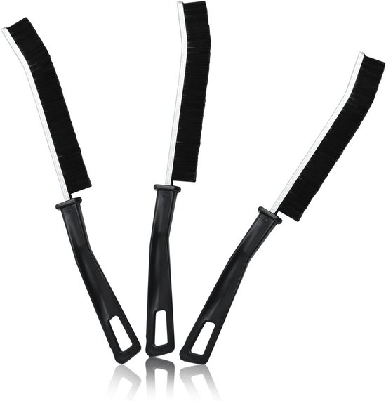 Voegenborstels Set - Badkamerborstels - Moeilijke plekken reinigen - Ergonomische handgreep - 3 stuks - Grijs