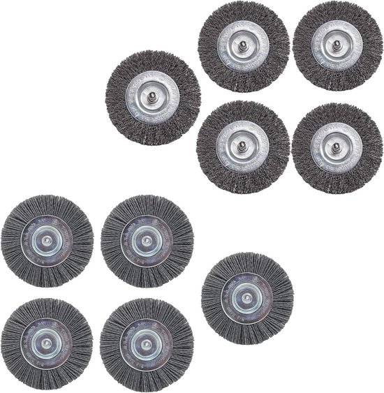 Voegenborstels Sets - Nylon Metaal - Voegen Reinigen - Voor Hardnekkig Vuil - 10 cm Diameter - Nylon Metaal