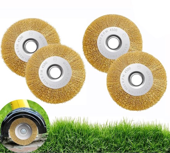 Voegenborstelset, 4 stuks draadborstels voor Gloria Multibrush en Weedbrush, Ø 10 cm, Garten Weed Brush accessoires voor bodemreiniging, mos, vuil en onkruid in voegen van Merkloos	