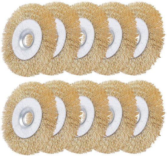 Voegenborstelset - Onkruidborstel Accessoires - Onkruid Verwijderen - Universele Compatibiliteit - 10 stuks - Zilver Geel