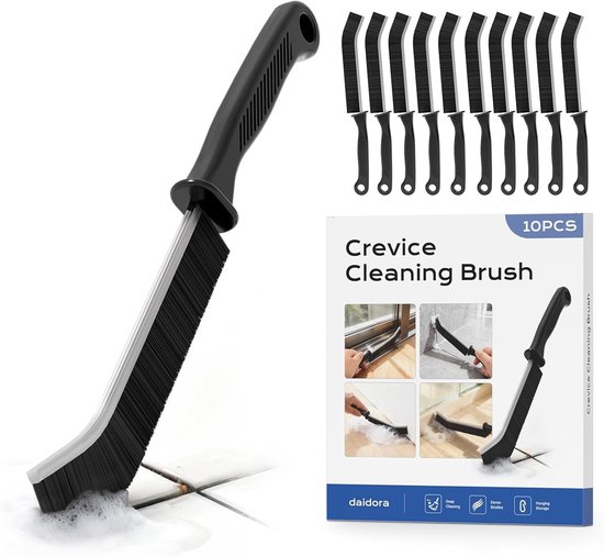 Voegenborstelset - Zwart - Multifunctionele Schoonmaakborstel voor Badkamer, Keuken en Ramen