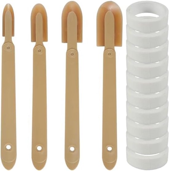 Voegengereedschap Rubber - Afdichtingsspatels Set - Gladmaken Afdichtingen - 4 Verschillende Maten - 28-29cm Handvat - Zoals Afgebeeld van Merkloos	