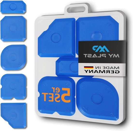 Voegengladmakerset - Kitspuit tools - Nauwkeurig voegen - 5 verschillende maten - 5 stuks - Blauw van Merkloos	