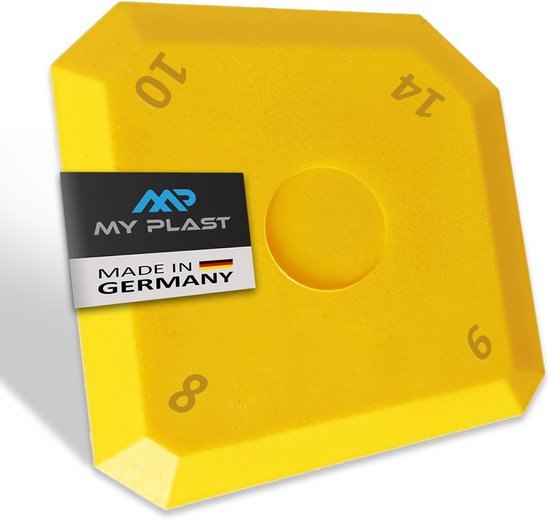 Voegengladstrijker - Siliconen trekker - Schuine voegen maken - 45° hoek profielen - 6 8 10 14 mm - Geel