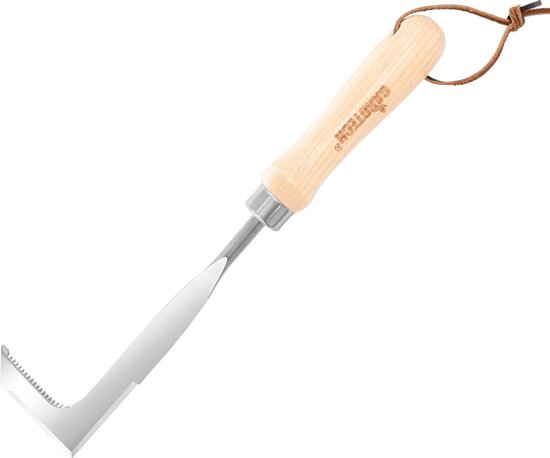 Voegenkrabber met houten handvat, onkruidmes roestvrij staal, multifunctionele voegenschraper voor het verwijderen van mos en onkruid, tuiniers van Chiloskit