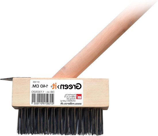 Voegenkrabber - Voegenvijl - Terrassen Schoonmaken - Met Draadborstel - 140 cm Lengte - Houtkleur