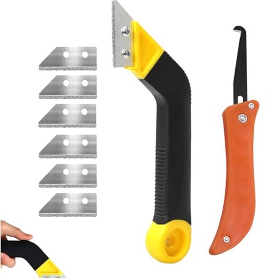 Voegenkrabber voor Tegels met Reservemesjes - Handzaag en Schuine Voegenreiniger voor Vloertegels van Vigorix