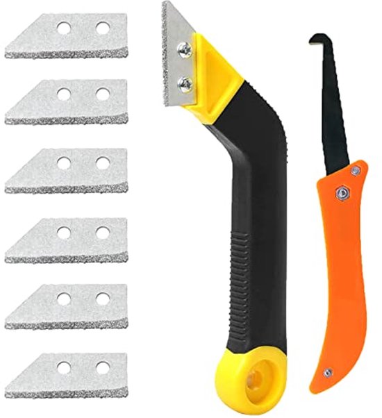 Voegenkrabger 8-delige set voor het reinigen van wand- en vloertegels in keuken en badkamer van A&M Tech.