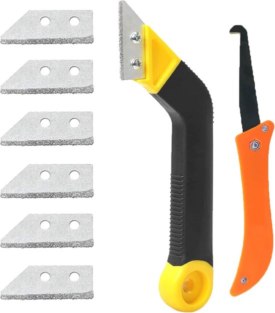Voegenkrabger 8-delige set voor het reinigen van wand- en vloertegels in keuken en badkamer van Merkloos	