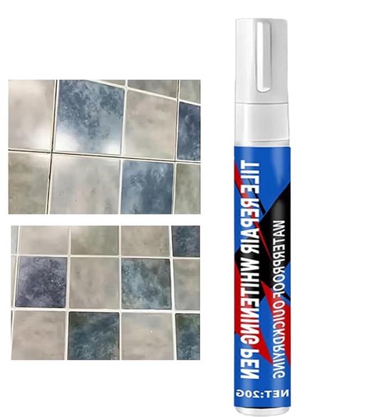 Voegenmarker Stift - Tegel Reparatie - Voegen Opfrissen - Waterdichte Vulling - 20 g - Wit
