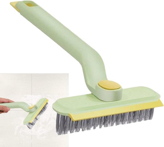Voegenreiniger Borstel - Badkamerborstel - Snel Schoonmaken - Roterende Kop - 28 cm Lengte - Groen