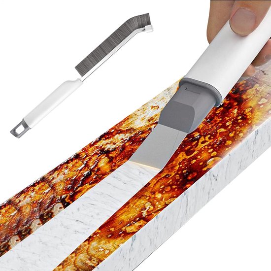Voegenreiniger Borstel - Spleetreiniger - Kieren Schoonmaken - Ergonomische Comfortgreep - 295 cm Lengte - Grijs