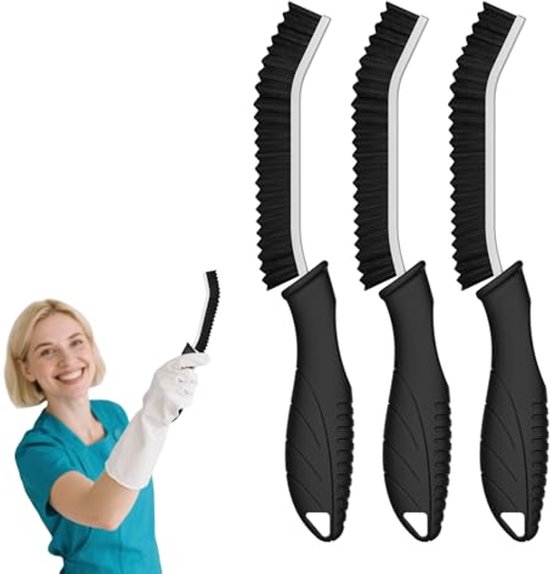 Voegenreiniger Borstelset voor Moeilijk Bereikbare Plaatsen - 3 Stuks Zwart van EEMKTNLZ.