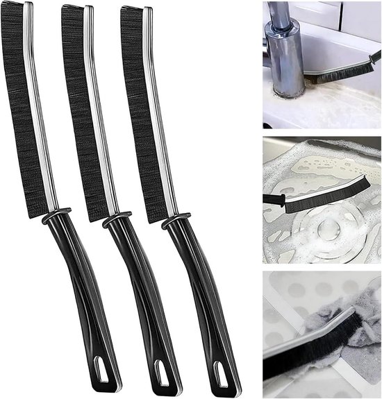 Voegenreinigingsborstel - Harde borstels - Spleten reinigen - Ergonomische grip - 235 cm - Blauw wit