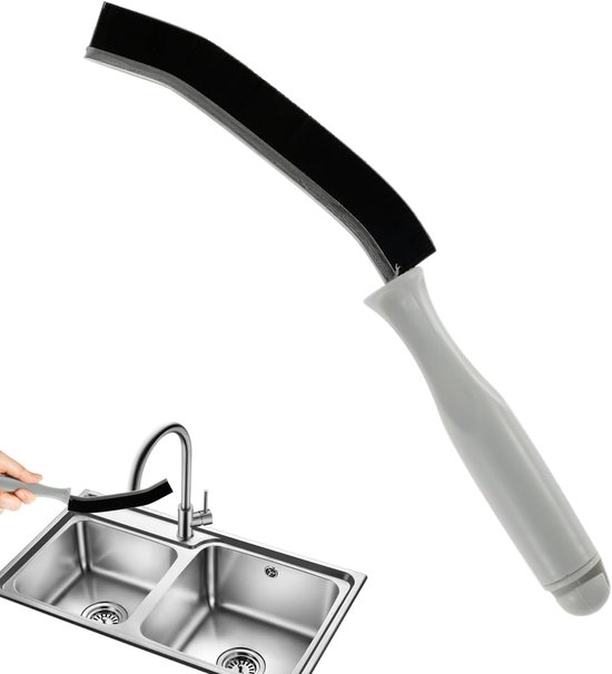 Voegenreinigingsborstel - Spleetborstel - Intensief Reinigen - Ergonomische Lange Greep - 29 cm - Zwart