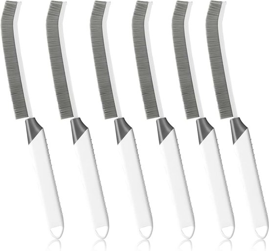 Voegenreinigingsborstel UK - 6 stuks, lange handgreep, verdikte harde haren, multifunctionele huishoudelijke keuken, voegenreinigingsgereedschap, geschikt voor badkamer, tegels, ramen, toilet
