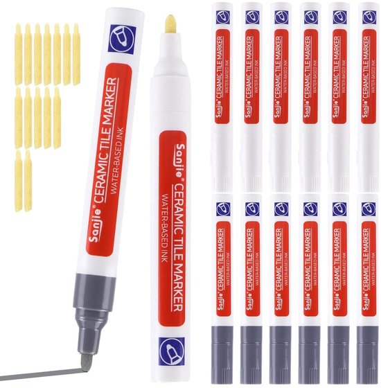 Voegenreparatieset - Voegenstift tegels - Voegen opfrissen - Waterdicht en veilig - 14 Delig - Wit lichtgrijs