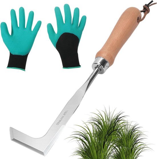 Voegenschraper Onkruidmes Roestvrijstalen onkruidsnijder met handvat Gezamenlijke schraper Onkruidtuin Onkruidschraper Dubbelzijdig scherp voor het verwijderen van onkruid en mos Tuingereedschap van Merkloos	