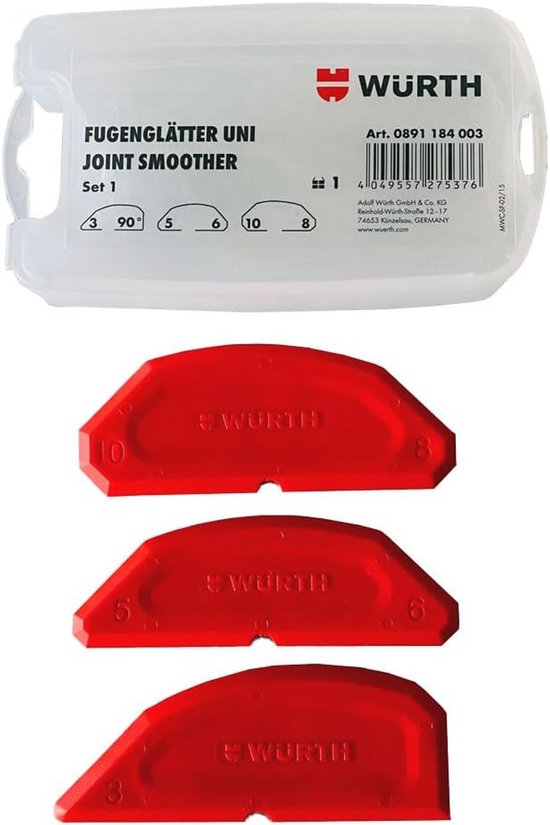 Voegenset 3-delig - Siliconen trekkers met verschillende hoeken en radius 3 voor tegel- en metselwerk van Merkloos	