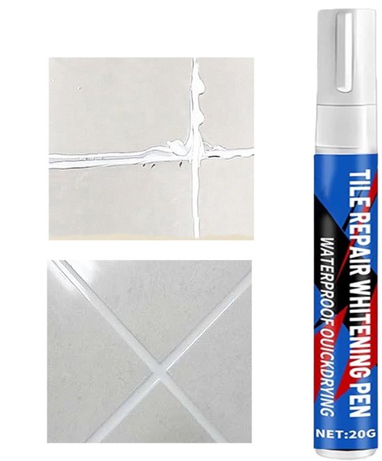 Voegenstift - Kleurvernieuwer - Badkamer renoveren - Waterdichte afwerking - 20 gram - Wit