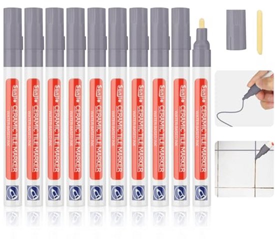 Voegenstift Lichtgrijs - 10 Stuks voor Tegelreparatie en Restauratie van Merkloos	