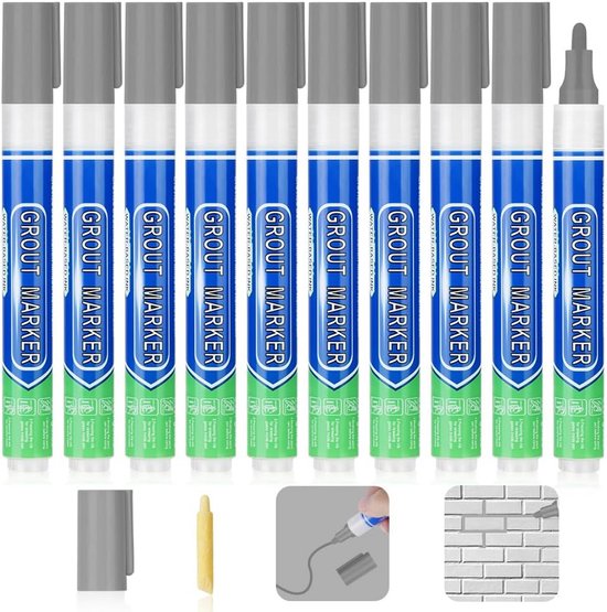 Voegenstift Set (10 Stuks) Grijs - Voegmiddel Herstellen voor Tegels en Wastafels van Merkloos	