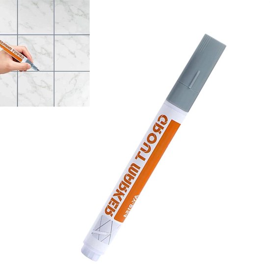 Voegenstift - Voegenverf Tegelstift - Tegels Opfrissen - Sneldrogend Waterdicht - 14 cm - Grijs