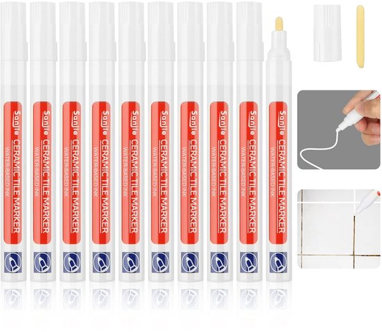 Voegenstift Wit - 10 Stuks Tegelreparatie Pennen voor Vullen en Herstellen van Merkloos	