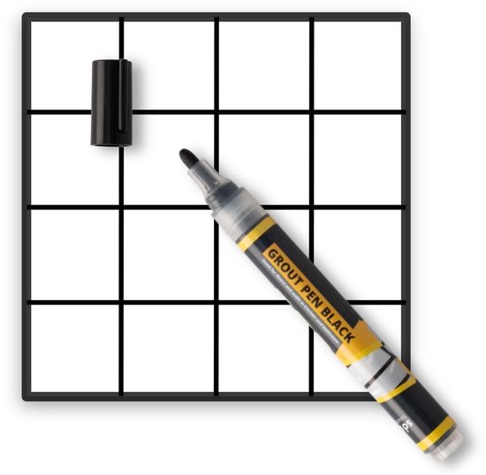 Voegenstift Zwart - Tegelmarker Pen - Voegen Opfrissen - Schimmelwerende Formule - 3 mm Punt - Zwart van Merkloos	