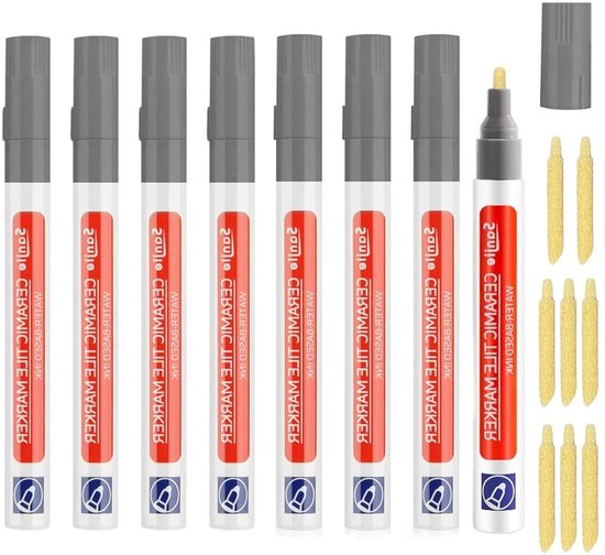 Voegenstiften Set - Reparatiepennen Tegels - Voegen Herstellen - Met Reservepunten - 8 Stuks - Grijs