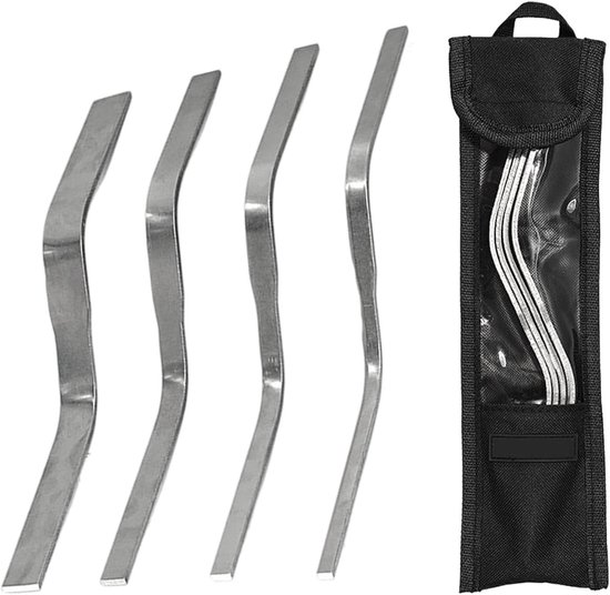 Voegentroffel Set - Metselgereedschap - Muur en vloer - 4-delig S-vormig - 25.8 cm - Zilver