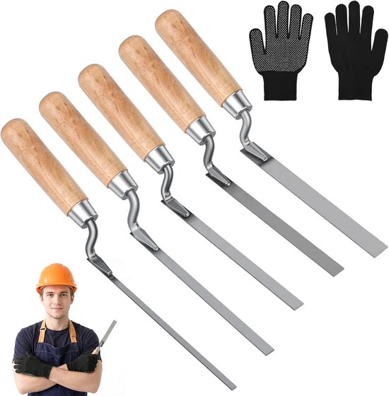 Voegentroffel Set - Voegen Gereedschap - Metselwerk Afwerken - Roestvrij Staal - 5 Delig 6-15mm - Niet Van Toepassing