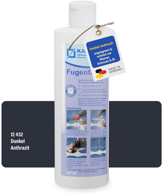 Voegenverf Donker Antraciet 237 ml voor Tegelvoegen - Voegenreparatie en Verven van Merkloos	