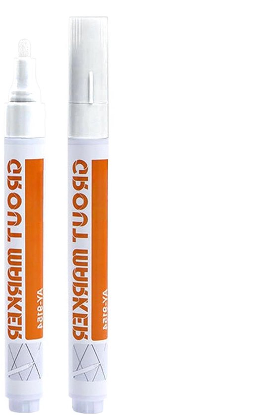 Voegenverf Pen - Tegel Reparatie - Voegen Opfrissen - Sneldrogende Schuine Tip - 14 cm - Wit