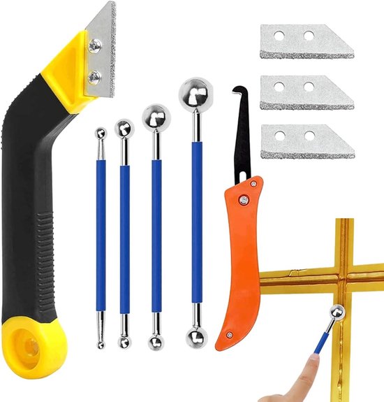 Voegenverwijderaar Set - Naad Reparatie - Tegels Herstellen - 3 Reserve Snijders - 188 x 123 cm - Zwart