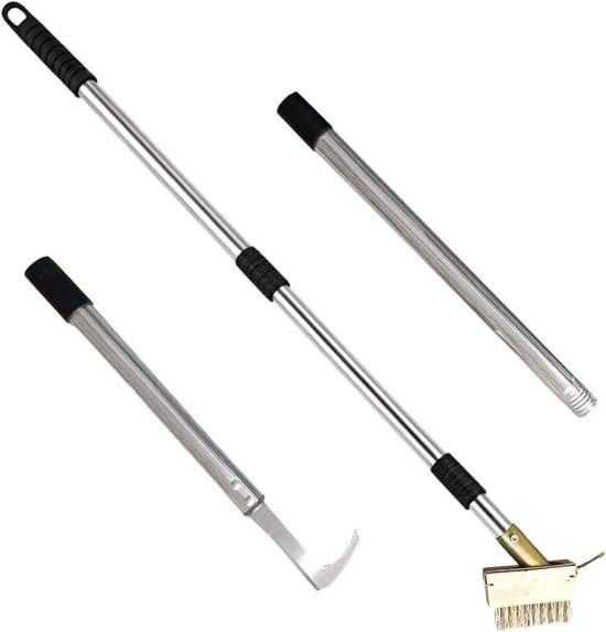 Voegenwieder Gereedschap - Onkruidtrekker Set - Tuin Onderhoud - Ergonomische Lange Steel - 44 cm - Grijs