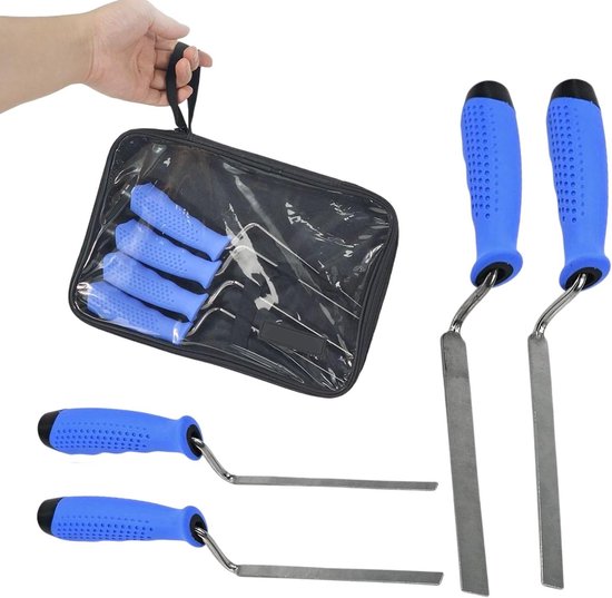 Voeggereedschap 4-Delig - Troffel Set - Pleisterwerken Afwerken - Niet-slip Handvat - 4 Maten - Grijs