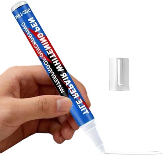 Voegpen Voor Tegels - Voegenmarker Reparatie - Tegels Opfrissen - Waterdichte Kleurstofafdichter - 15 x 3 x 3 cm - Wit