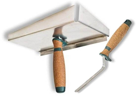 Voegplaat Roestvrij Staal - Voegtroffel Set - Klinkers Voegen - Inclusief 2 Troffels - 245 x 155 mm - Zilver van Merkloos	