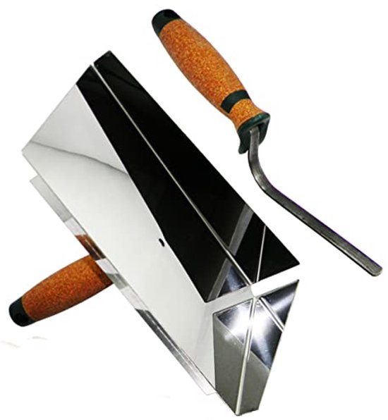 Voegplaat RVS 245 x 155 mm met Voegentroffel en Kurkgreep van Gamma