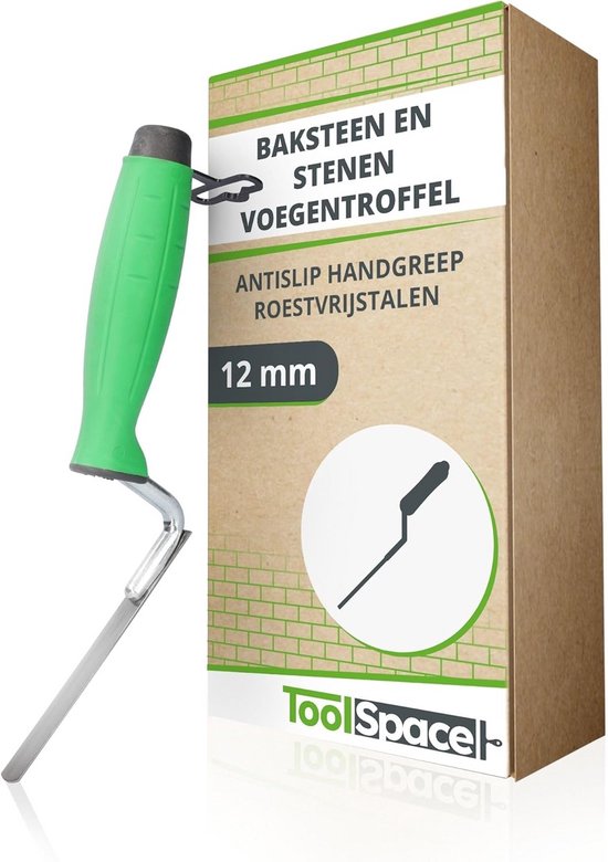 Voegspaan 12 mm - Roestvrijstalen Spaan voor Voegen en Metselwerk, Ergonomisch Handvat voor Renovatie en Reparatie