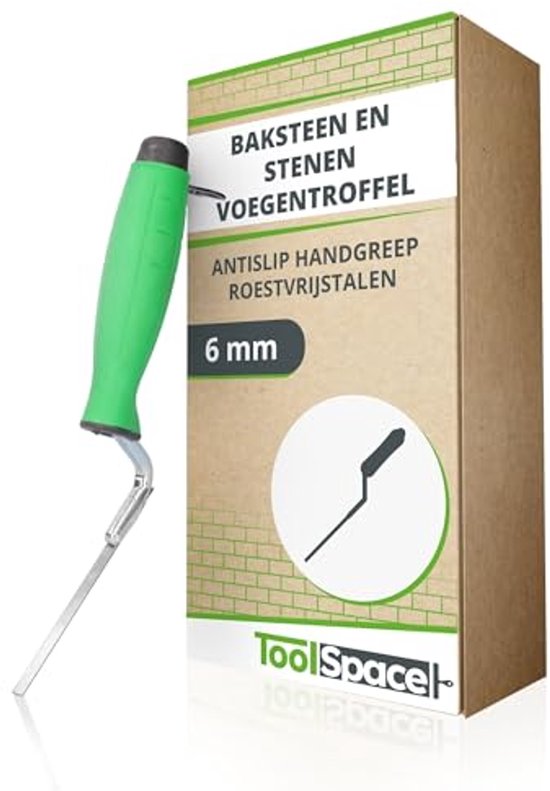 Voegspaan 6 mm - Roestvrijstalen Troffel met Ergonomisch Handvat voor Metselwerk en Renovatie van Merkloos	