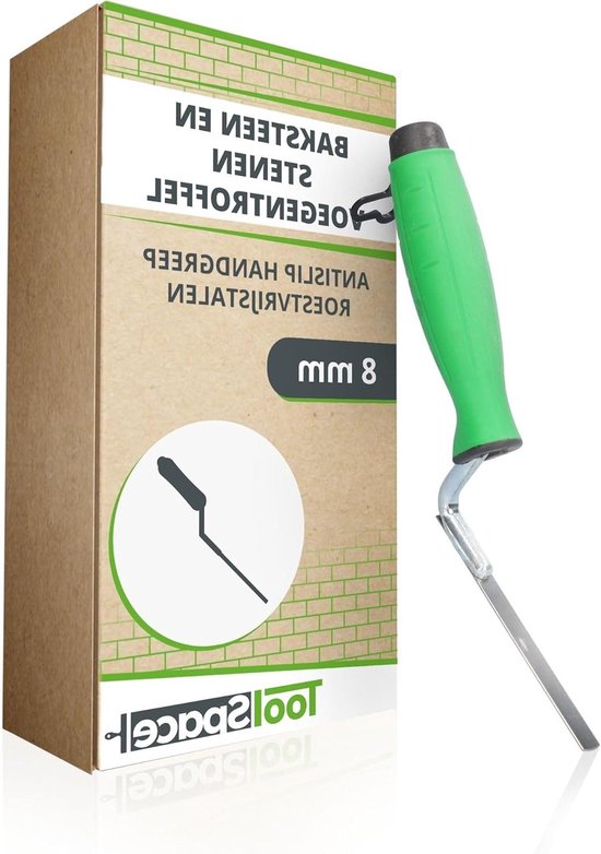Voegspaan 8 mm - Metselspaan mortel - Voegen en metselen - Roestvrij staal - 8 mm breed - Groen