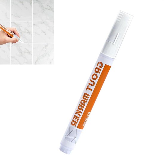 Voegstift - Tegelverfpen - Voegen Opfrissen - Schuine Applicator - 14 cm - Wit