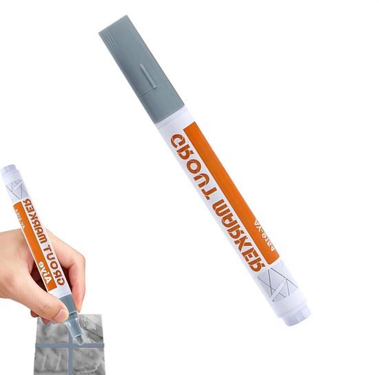 Voegverfpen - Voegen Reparatiepen - Voegen Opfrissen - Schuine Applicator - 1 Stuk - Grijs