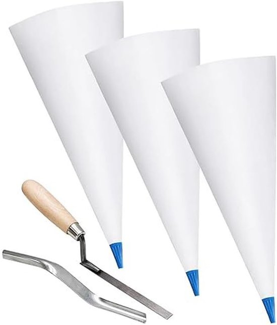 Voegzakset met gereedschap - Tegelvoeg set - Vloeren afwerken - Complete set - 5 stuks - Wit